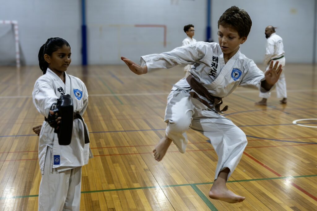 ALBANY CREEK young boy mid air